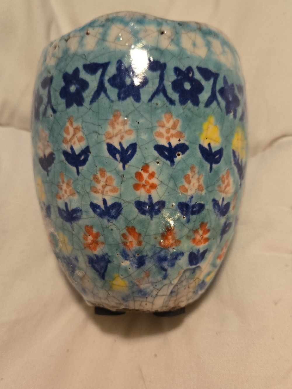 Anthropologie Bismark Mini Pot Planter Blue Floral Ceramic Vase